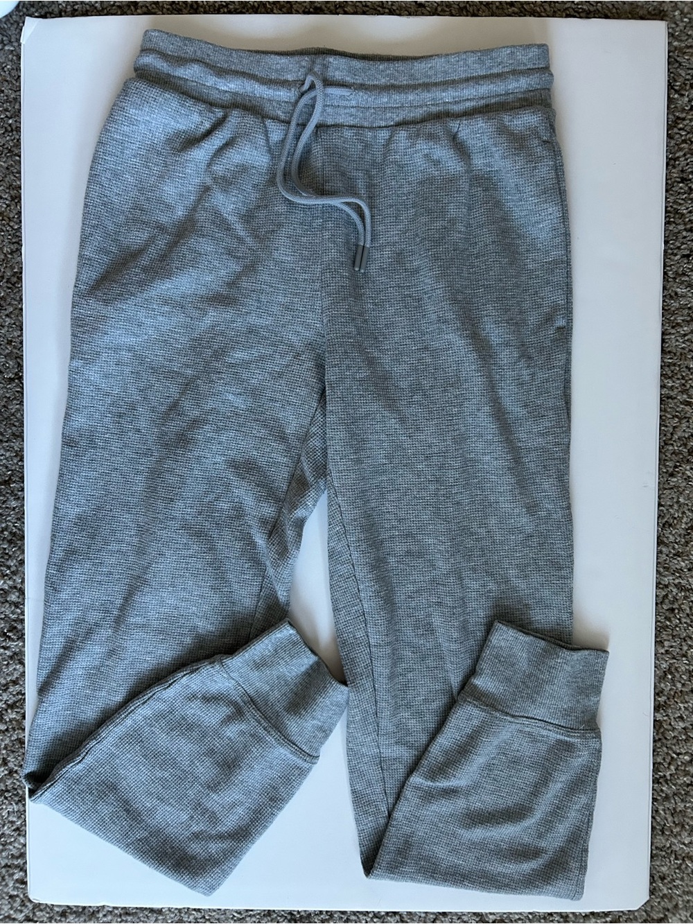 Sunday Best Gray Waffle-Knit Jogger Sweatpants
